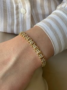 Hasır Detaylı Taş İşlemeli Bileklik