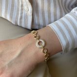 Yuvarlak Halkalı Taş Detaylı Bileklik 1