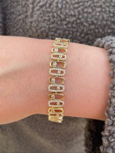 Altın Kaplama Zarif Taş Detaylı Halkalı Bileklik